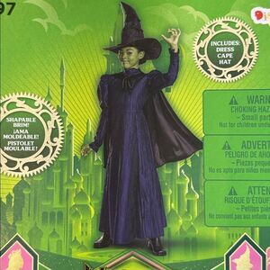 Wicked Musical Elphaba Green Witch Girls Costume Halloween Size S 6/6X NEW